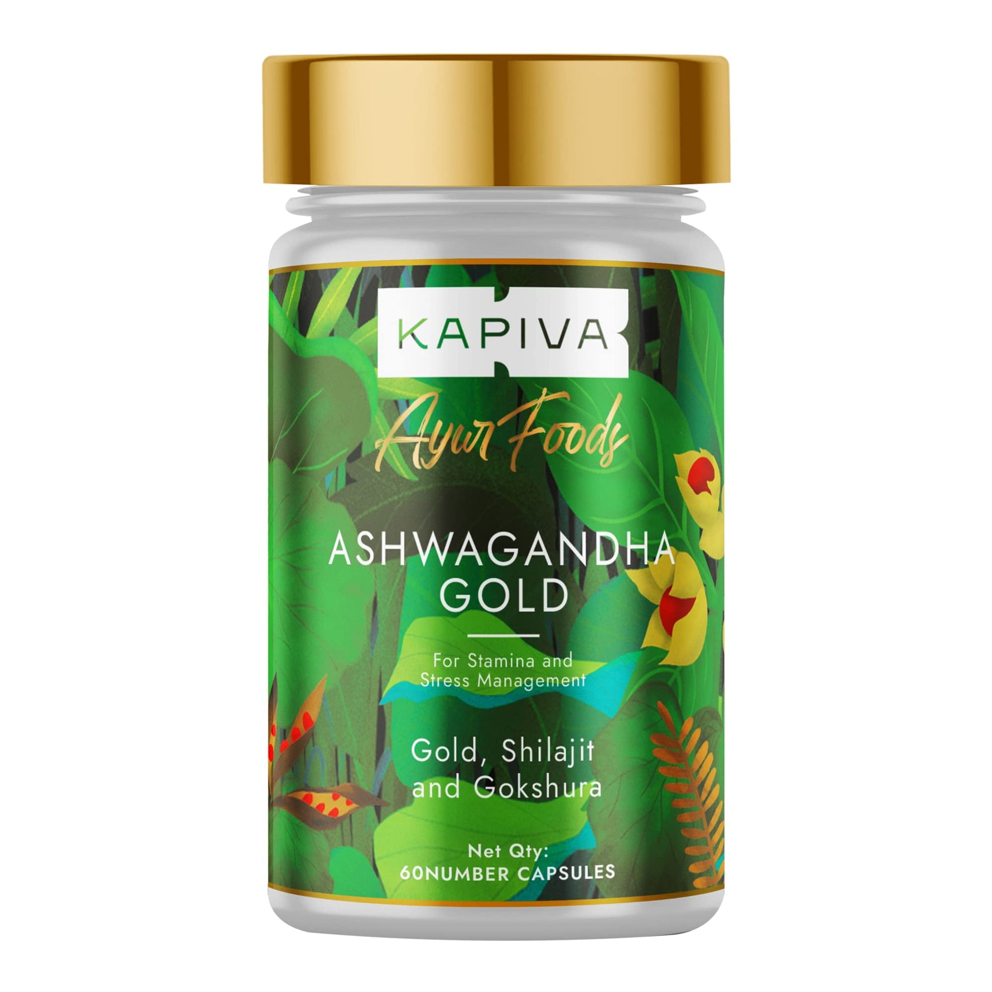 Kapiva Ashwagandha Gold Capsules, 183rd day harvested Potent Nagori Ashwagandha With Gold,