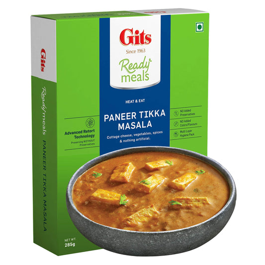 Gits Ready To Eat Paneer Tikka Masala, Pure Veg, Heat And Eat Spicy Curry, Microwaveable,