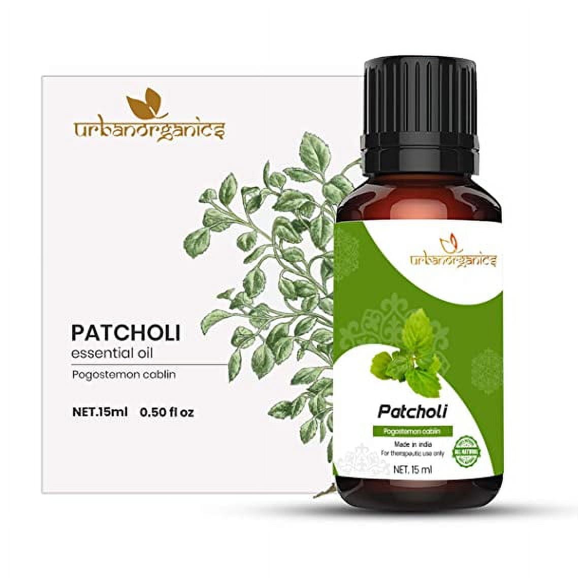 Urbanorganics Patchouli Essential Oil 15ml Natural Oil for Massage, Cracking Nails, Skin,