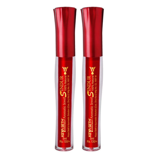 Keya Seth Aromatherapy, Liquid Sindur, Aromatic Jewel 100% Natural Herbal Extracts & Floral Pigments, Waterproof, Red (5ml)