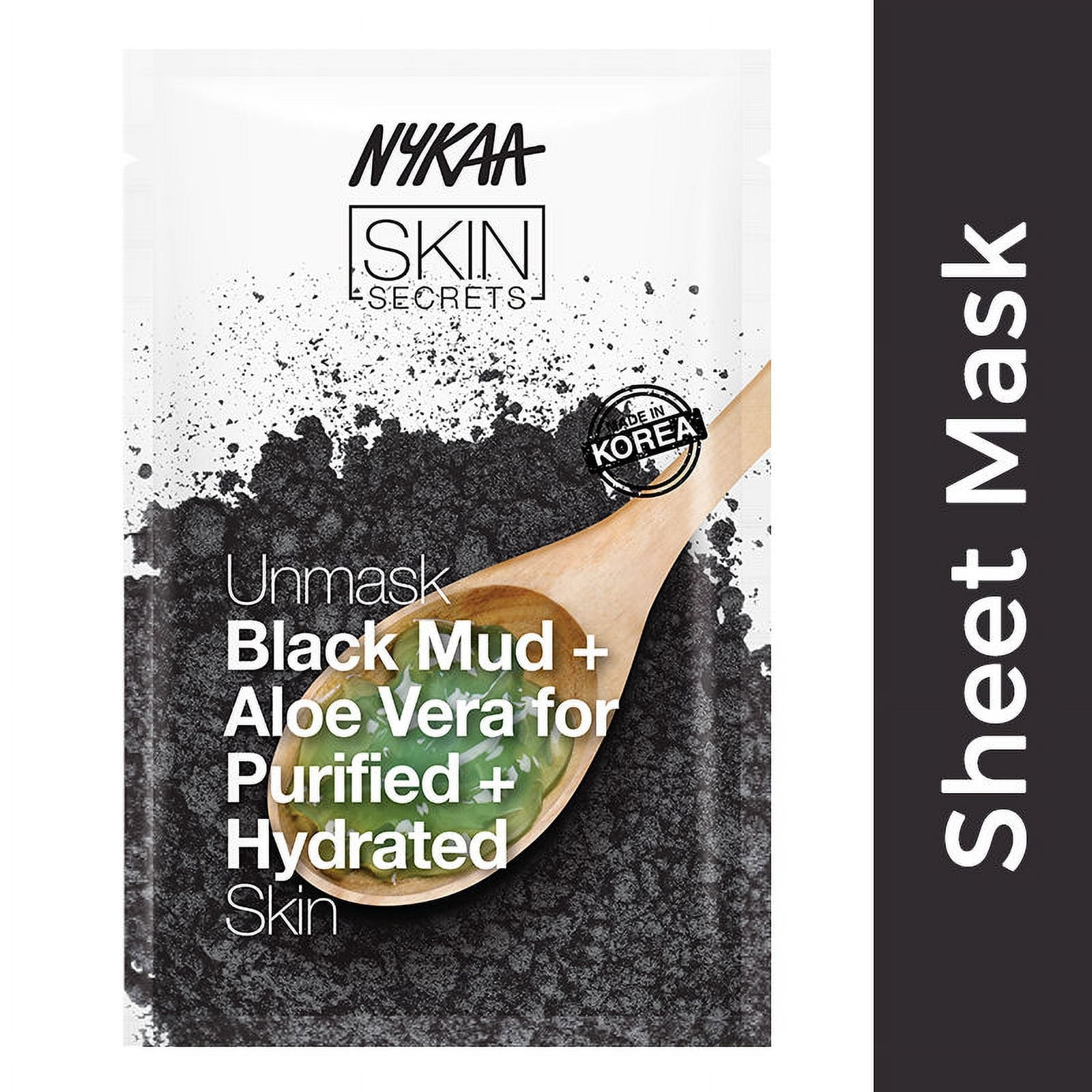 Nykaa Skin Secrets Exotic Indulgence Black Mud + Aloe Vera Sheet Mask For Purified & Hydra