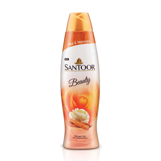 Santoor Talc Powder| With Extracts of Sandalwood, Rose, musk and geranium mint 400 GM