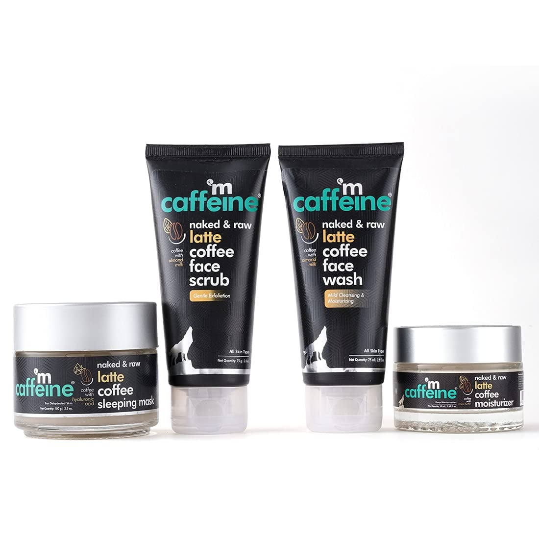 mCaffeine Latte Coffee Intense Moisturization & Repair Kit - Day & Night Routine | FaceWas