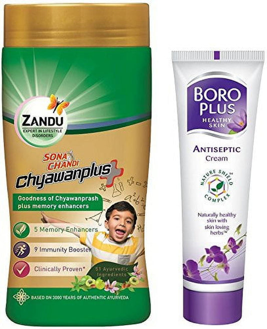 Zandu Sona Chandi Chyavanprash, Pack Of 450G With Free Boro Plus Healthy Skin Ayurvedic An