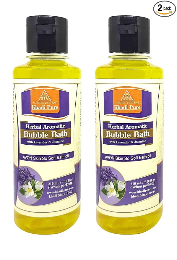 Khadi Pure Herbal Aromatic Bubble Bath with Lavender & Jasmine, 210 ml (Pack of 2)