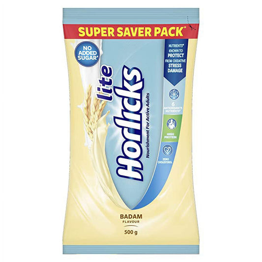 Horlicks Lite Badam Pouch Super Saver Pack - 500gm