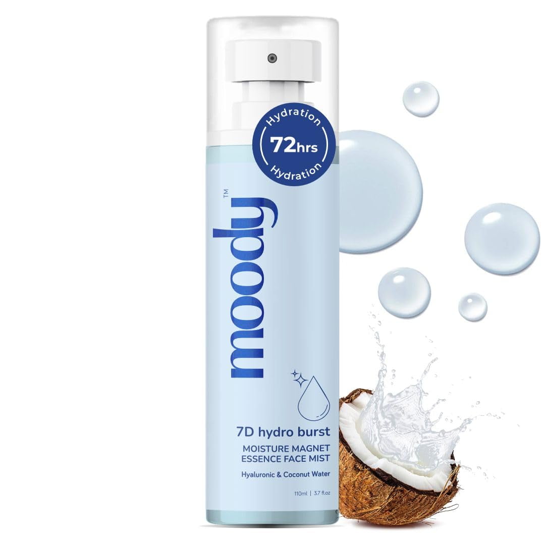 Moody 7D Hydro Burst Hydrating Face Mist & Essence Toner With Hyaluronic Acid Vitamin B5 &