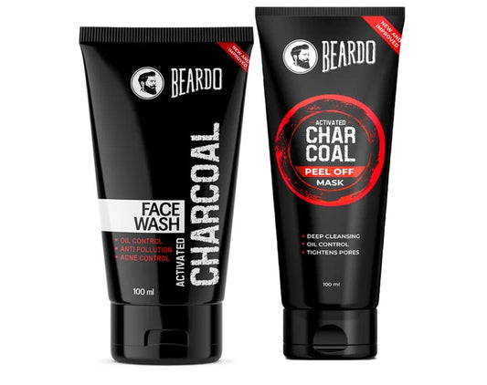 Beardo Activated Charcoal Peel Off Mask (100 Ml) And Charcoal FaceWash (100 Ml) Combo