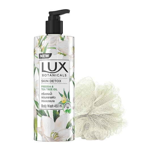 Lux Botanicals Skin Detox Shower Gel, Natural Extracts, No Paraben, Free Loofah, 450 ml