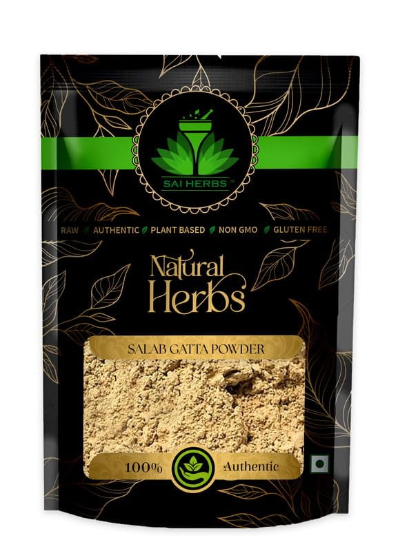 Sai Herbs Salab Gatta Powder - Salam Gattha Powder - Orchis Mascula Powder - Salep Orchid
