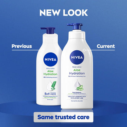 NIVEA BodyLotion, Aloe Hydration, with Aloe Vera for Instant Hydration in Summer, for Men Women, 200 ml