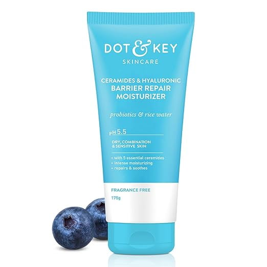 Dot & Key Hyaluronic + Ceramide Barrier Repair Hydrating Face Moisturizer Cream, Normal To