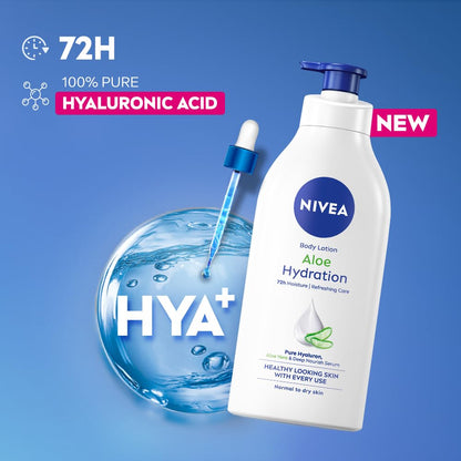 NIVEA BodyLotion, Aloe Hydration, with Aloe Vera for Instant Hydration in Summer, for Men Women, 200 ml