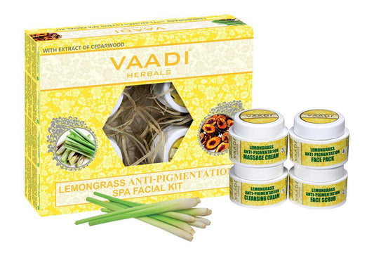 Vaadi Herbals Facial Kit - Lemongrass & Cedarwood Spa Facial Kit - All Natural - Suitable