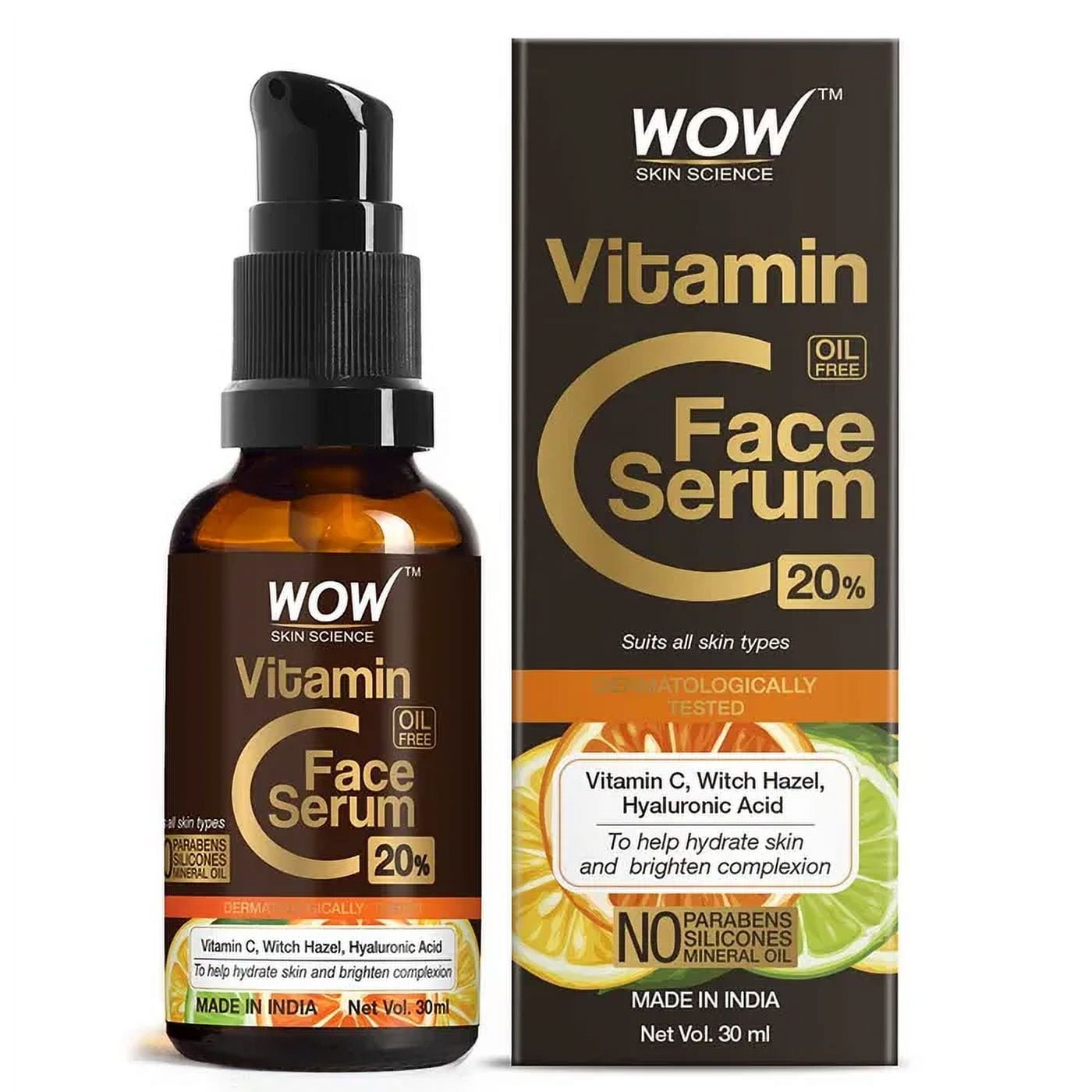Wow Skin Science Vitamin C Serum for Face, 30ml (Pack of 2)