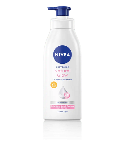 Nivea BodyLotion Natural Glow | Cell Repair Even Tone Complex & Vitamin C Spf 15 | 400Ml (13.52 Fl Oz)