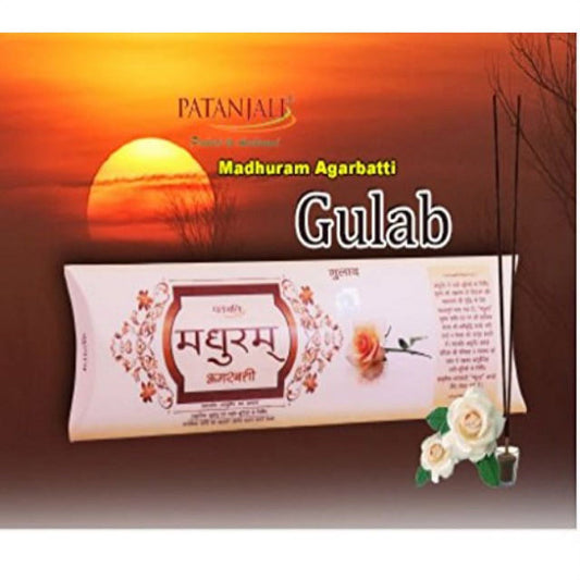patanjali madhuram incense sticks -rose - 25g x pack of 6