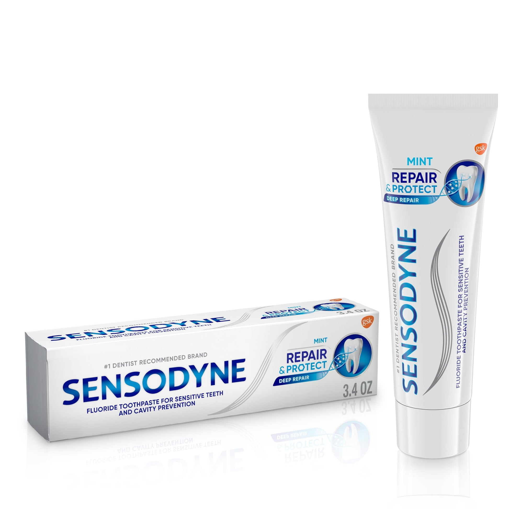 Sensodyne Repair and Protect Mint Toothpaste, Toothpaste for Sensitive Teeth and Cavity Pr