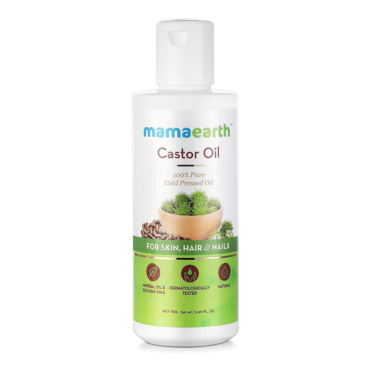 Mamaearth Castor Oil for Healthier Skin, Hair and Nails with 100% Pure and Natural Cold-Pr