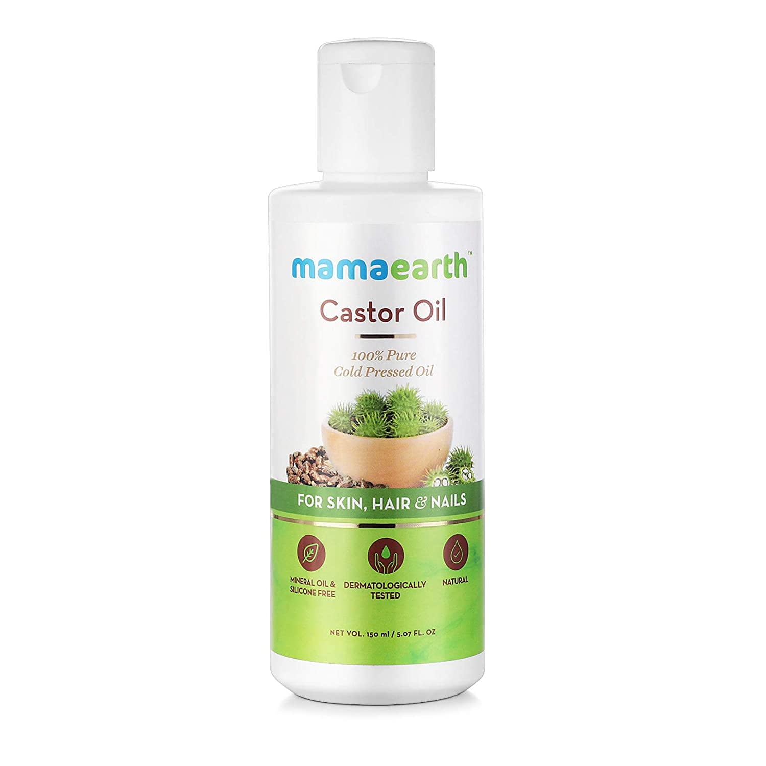 Mamaearth Castor Oil for Healthier Skin, Hair and Nails with 100% Pure and Natural Cold-Pr