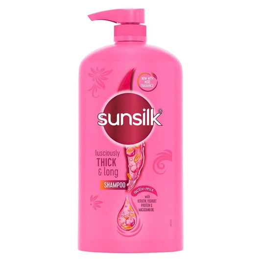 Sunsilk Lusciously Thick & Long Shampoo 1 L, With Keratin, Yoghut Protein and Macadamia Oi