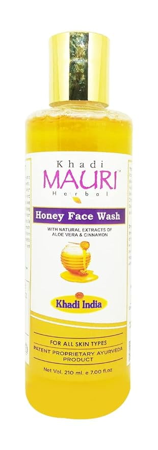 Khadi Mauri Herbal Honey FaceWash - Infused with Antioxidants for Glowing Skin 210 ML
