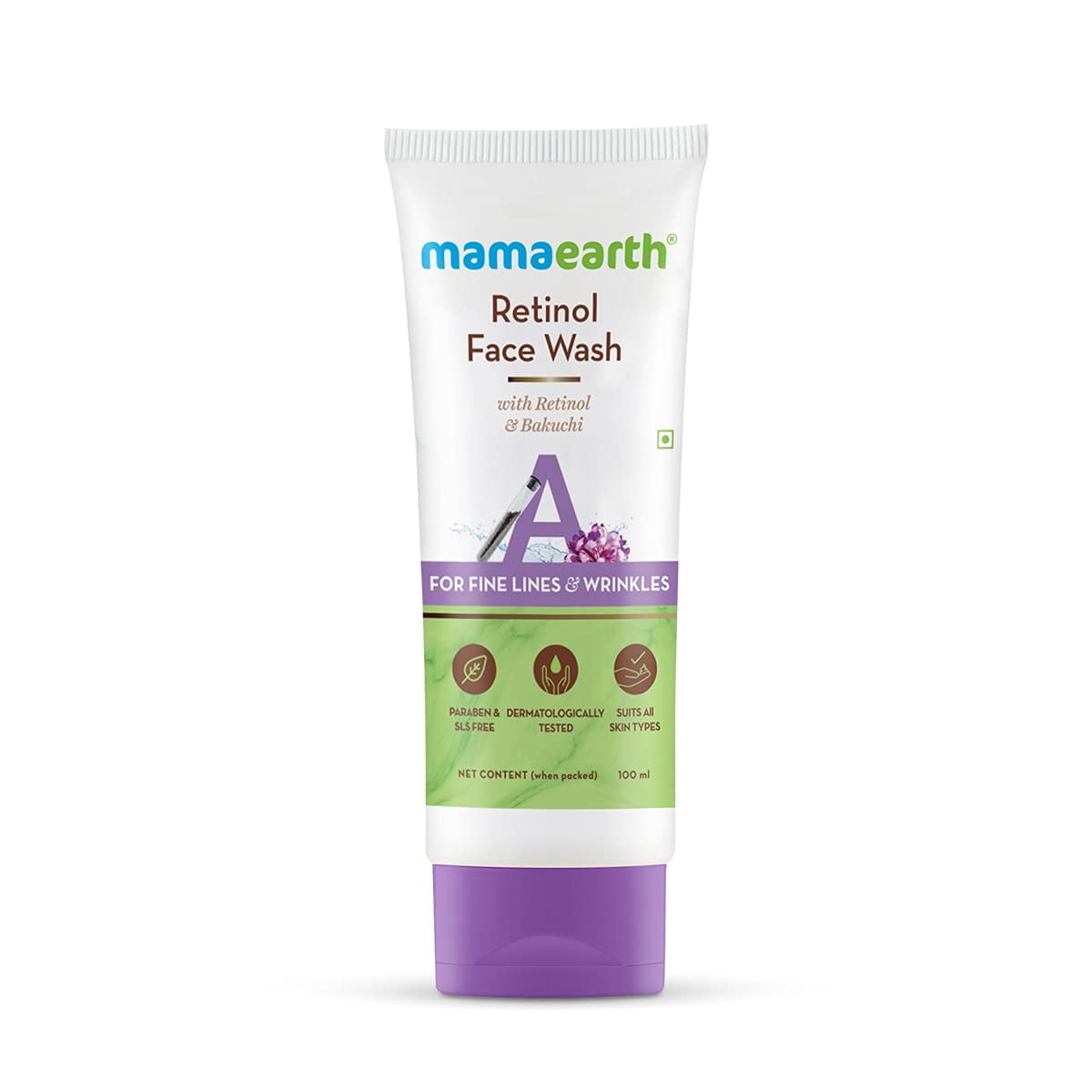 Mamaearth Retinol FaceWash with Retinol and Bakuchi for Fine Lines and Wrinkles 100 ml