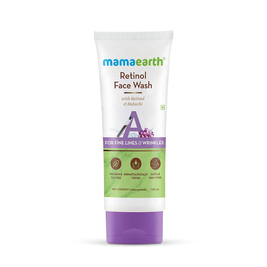 Mamaearth Retinol FaceWash with Retinol and Bakuchi for Fine Lines and Wrinkles 100 ml