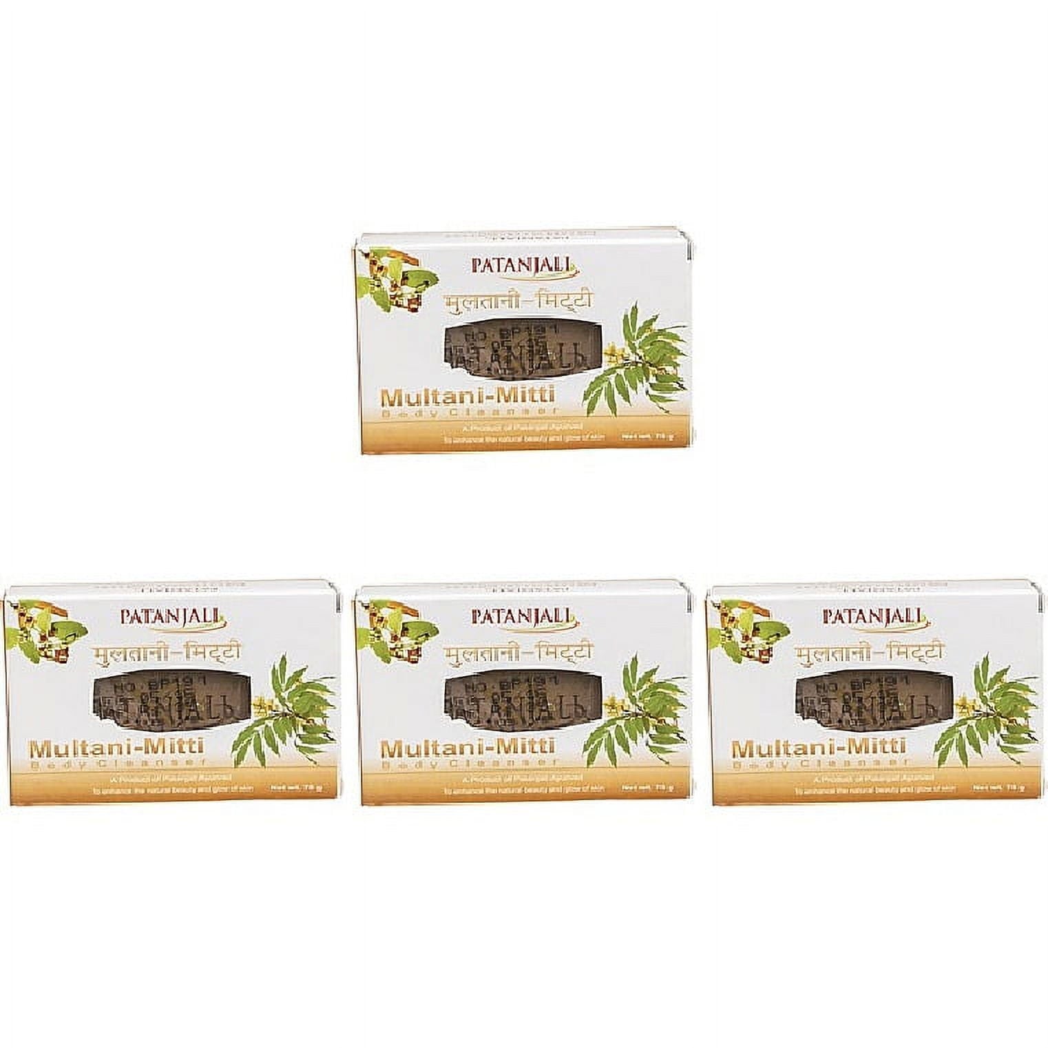Pack Of 4 - Patanjali Multani Mitti Body Cleanser Soap Bar - 75 Gm (2.6 Oz)