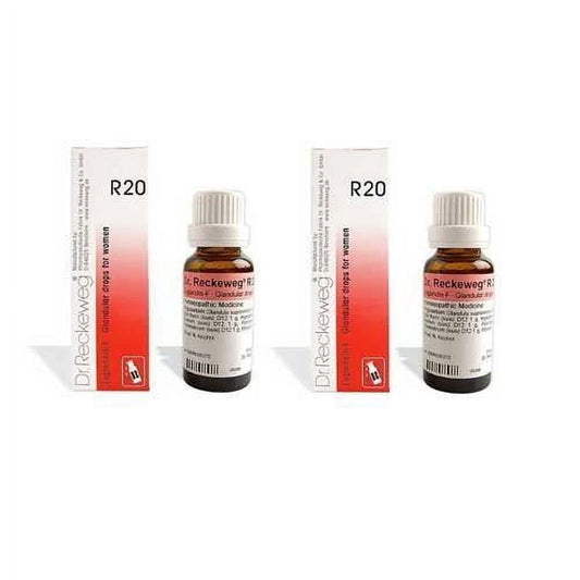 2 X Dr. Reckeweg - - R20 Glandular Drops for Women." Shipping Only By - USPS / FedEX " by
