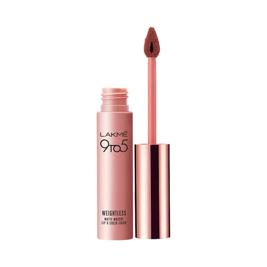 Lakme 9 To 5 Weightless Mousse Lip & Cheek Color, Burgundy Lush, 9 G