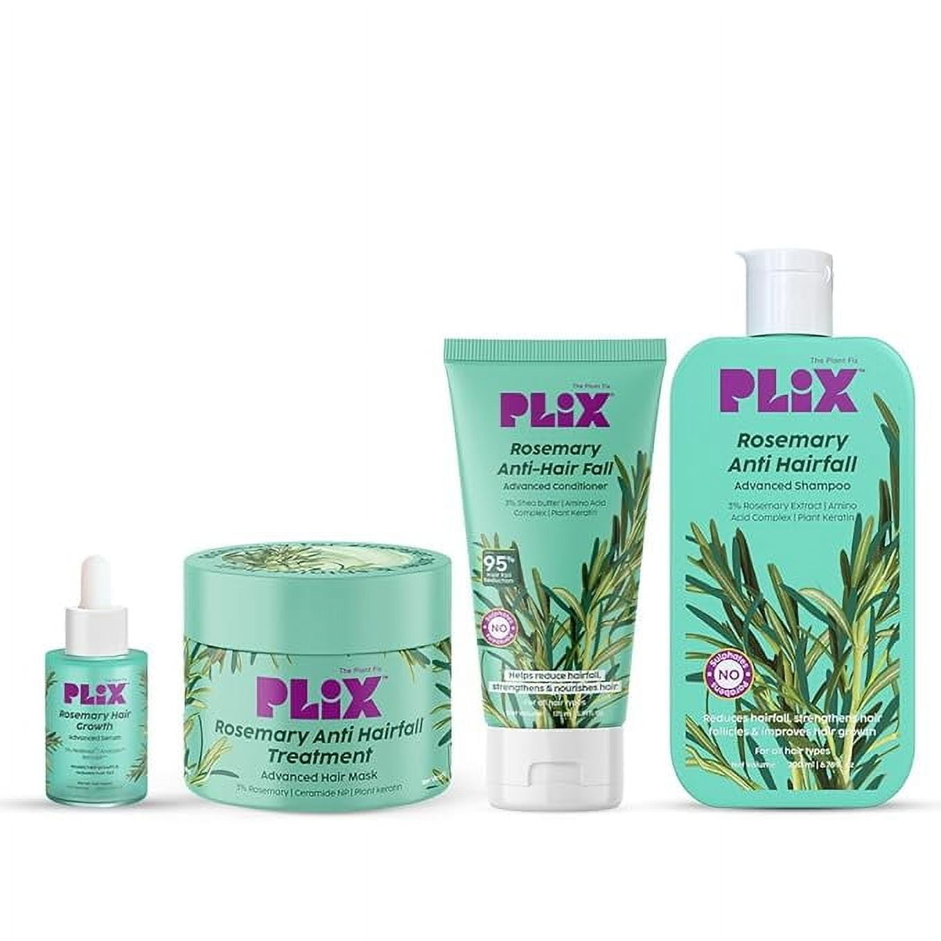 PLIX - THE PLANT FIX | Rosemary Anti Hairfall Kit - Serum (30ml), Shampoo (200ml), Conditi