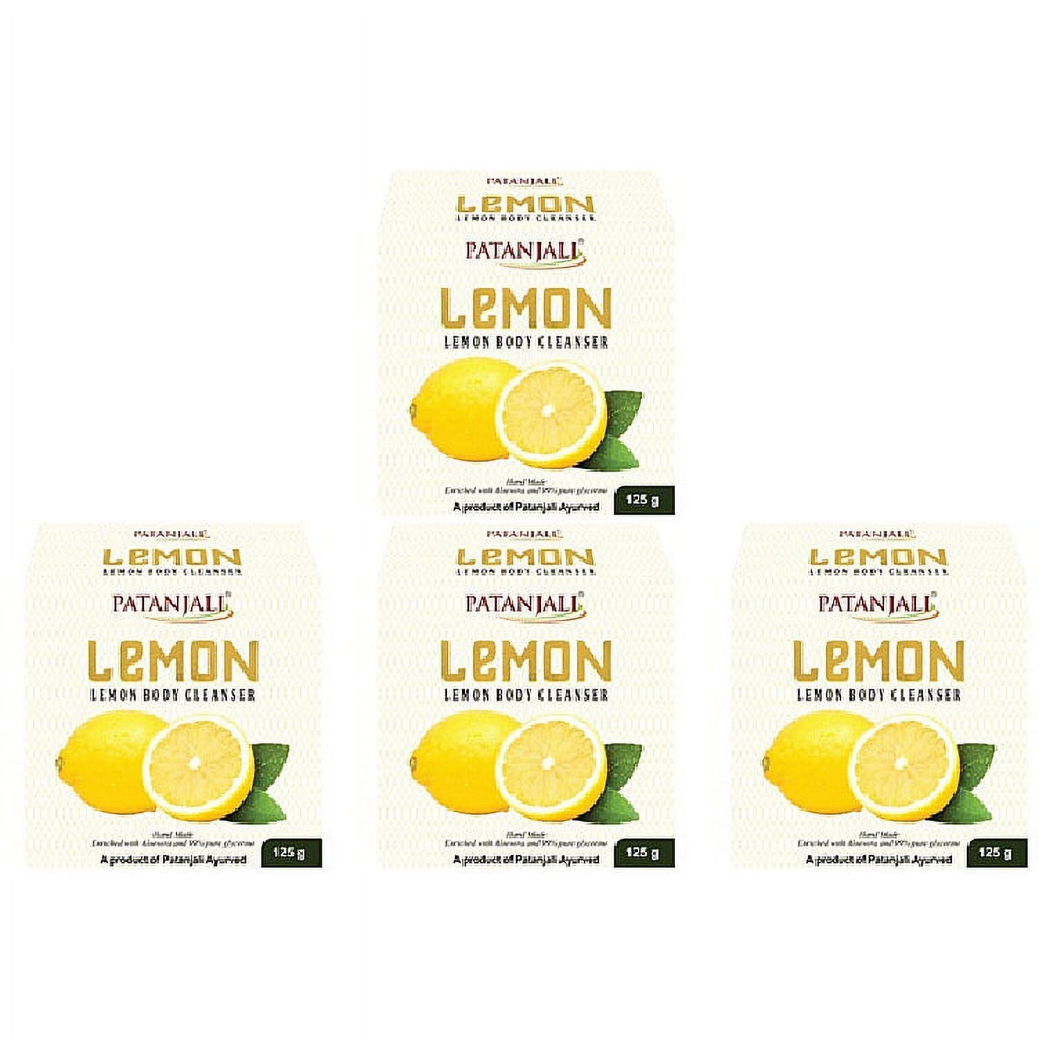 Pack Of 4 - Patanjali Lemon Body Cleanser Soap Bar - 120 Gm (4.23 Oz)