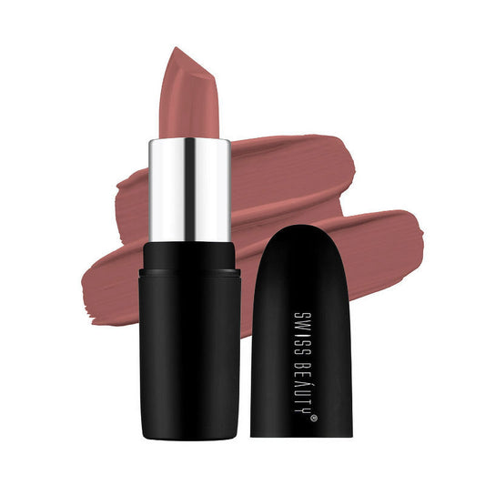 Swiss Beauty Pure Matte Lipstick - 203 Hazelnut