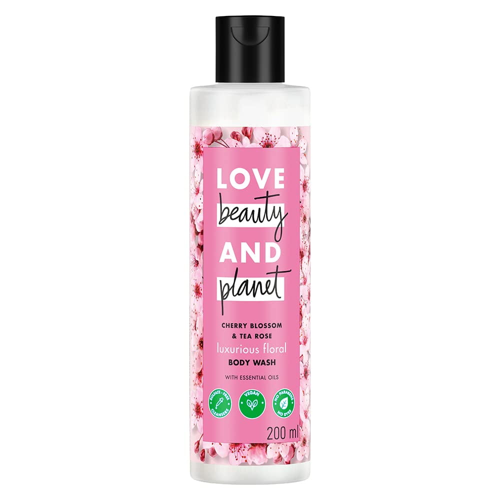 Love Beauty & Planet Cherry Blossom & Tea Rose Luxurious BodyWash | Liquid Shower Gel | Hy