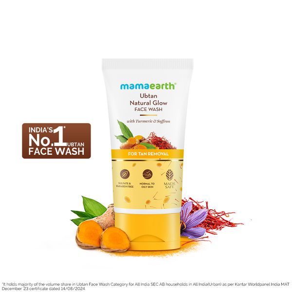 Mamaearth Ubtan FaceWash: Turmeric & Saffron, 150