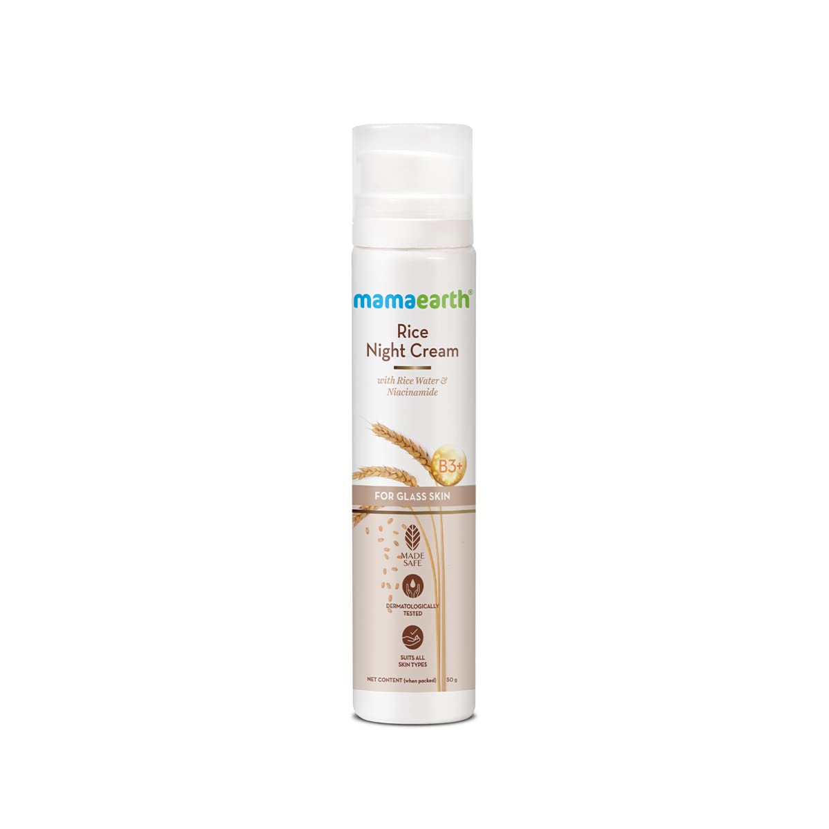 Mamaearth Rice NightCream, for Clear Skin With Rice Water & Niacinamide for Glass Skin - 50 g