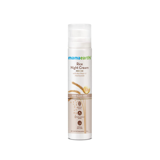 Mamaearth Rice NightCream, for Clear Skin With Rice Water & Niacinamide for Glass Skin - 50 g