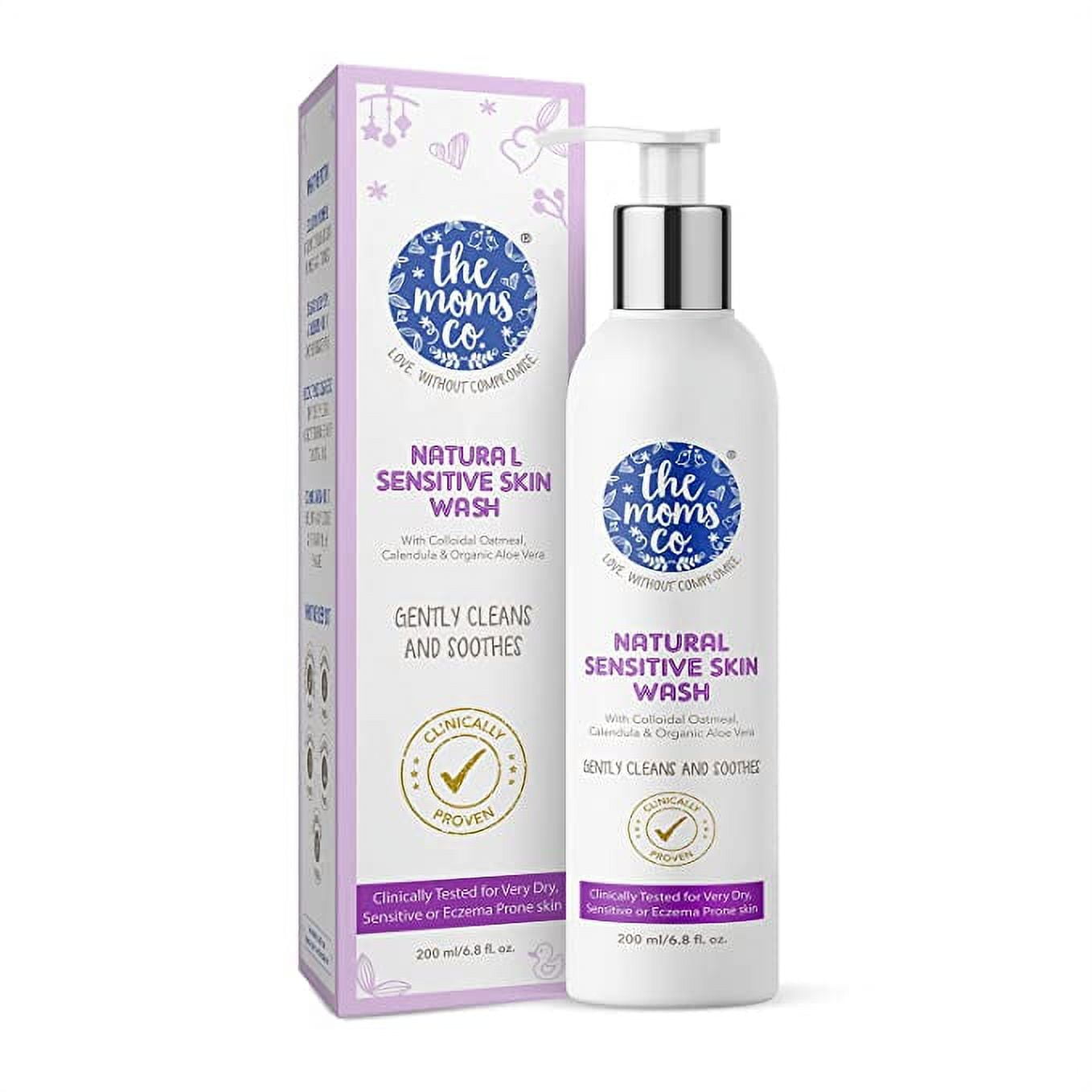 The Moms Co. Natural Sensitive Skin Wash - Very Dry, Sensitive or Itchy Skin Wash with Dai