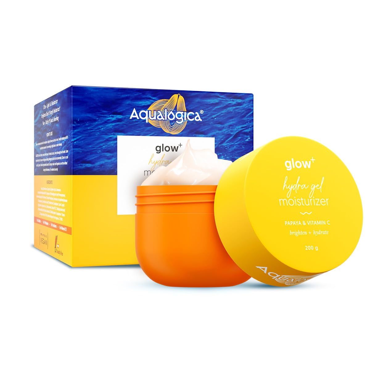 Aqualogica Glow+ Hydra Gel Moisturizer With Vitamin C & Papaya - 200 G|24-hour Intense Hyd