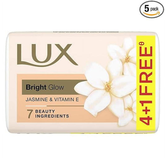 Lux Bright Glow Jasmine & Vitamin E Bathing Soap 100g (buy 4 get 1 free)
