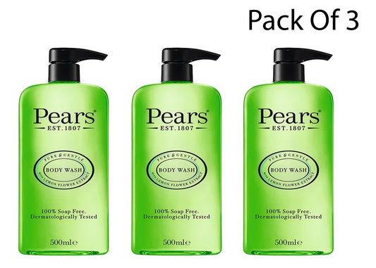 Pears Pure and Gentle BodyWash Lemon Flower Extract 500 ml (Pack Of 3)