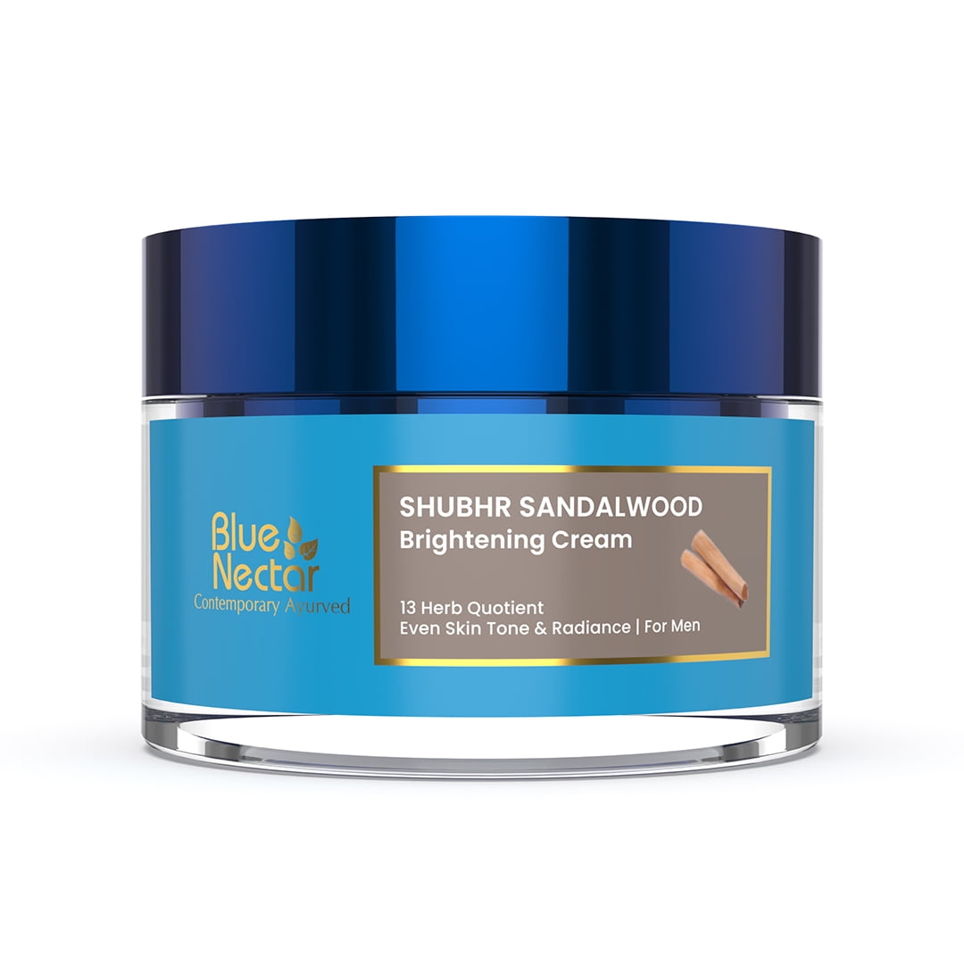 Blue Nectar Ayurvedic Face Cream for Skin with Turmeric and Aloe Vera (Men, 13 Herbs, 1.7