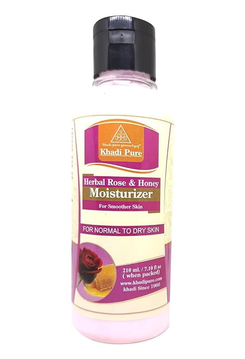 Khadi Pure Herbal Rose & Honey Moisturizer, 210 ml