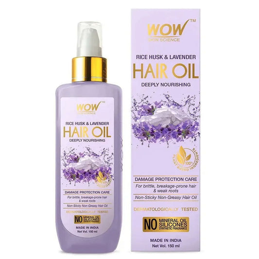 Wow Skin Science Rice Husk & Lavender HairOil, 150ml