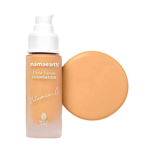 Mamaearth Glow Serum Foundation with Vitamin C & Turmeric for 12-Hour Long Stay- 04 Sand G