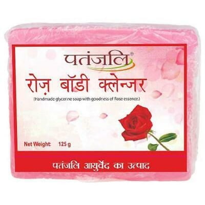 Pack Of 5 - Patanjali Rose Body Cleanser Soap 3 Bars - 125 Gm(4.4 Oz)
