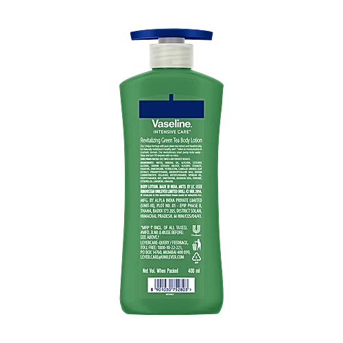 Vaseline Non-Greasy Formula with Pure Green Tea Extracts Revitalizing Green Tea BodyLotion, For Dull And Dry Skin - 400 ml