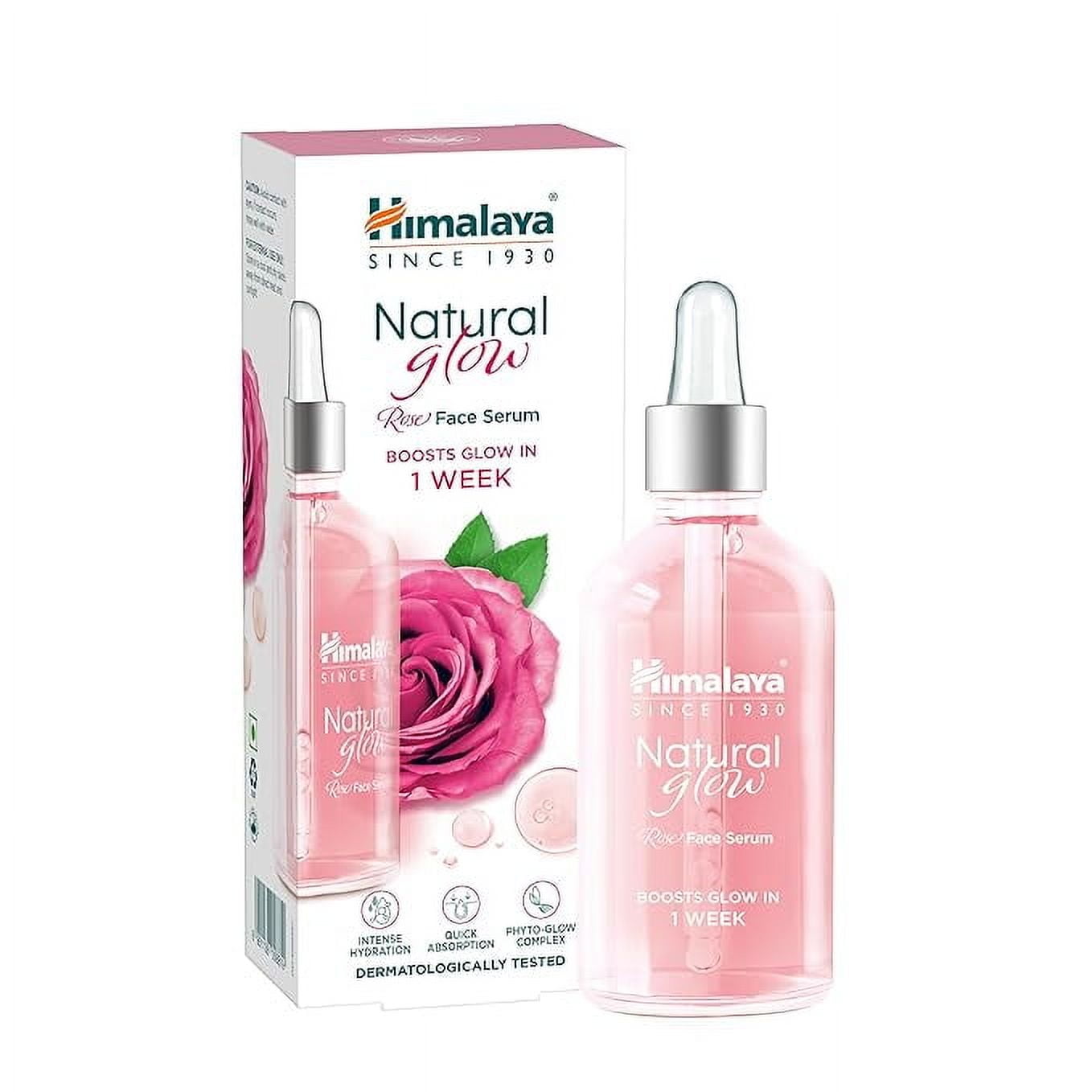 Himalaya Natural Glow Rose FaceSerum I 5% Pure Rose Extract & Naturally Derived Hyaluronic