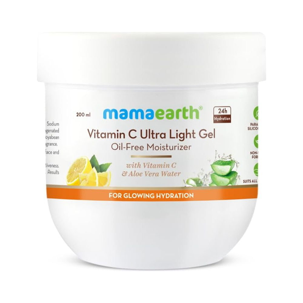 Mamaearth Vitamin C Ultra Light Gel Oil-Free Moisturizer For Face, Body And Hands; With Vi